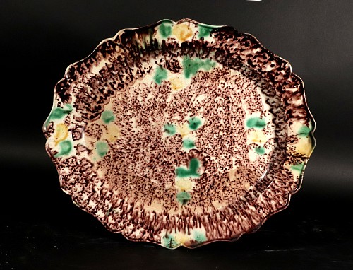 Creamware Pottery Whieldon-type Large Creamware Pottery Tortoiseshell Platter, 1765 $1,850