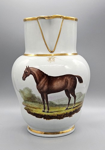 Flight & Barr Worcester Flight & Barr Worcester Porcelain Tankard decorated with a Horse, 1820 SOLD •