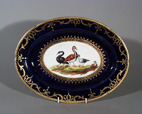 Inventory:  Coalport Factory, Coalport Porcelain Dish Painted with Waterfowl from the Animal Service, Circa 1805-10, SOLD •
