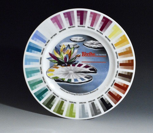 Inventory:  Blythe Factory, Blythe Factory Porcelain Artist Colour Sample Plate, 20th Century, $400