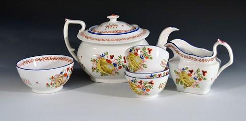 Inventory:  New Hall, New Hall Porcelain Pattern 1045 Part Tea Service with Sea Shell & Seaweed Painting, 1813-17, $950