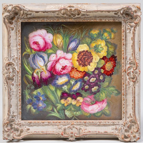 Inventory:  British Porcelain, English Porcelain Porcelain Botanical Plaque, Probably Derby, 1820, $3,250
