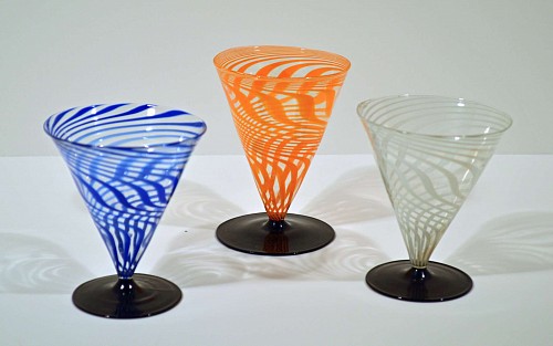 Inventory: A Set of Three Bimini Lauscha Tumblers, 20th century., SOLD •