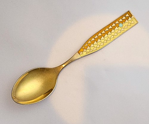 Inventory:  Michelsen, Anton Michelsen Christmas Sterling Silver Gilt Spoon for 1960 Designed by Rolf Middelboe, 1960, SOLD •