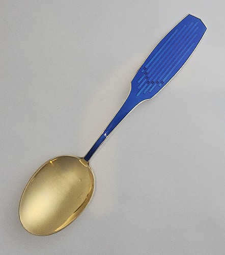 Inventory:  Michelsen, Anton Michelsen Sterling Silver Gilt Christmas Spoon for 1961 Designed by the Painter and ceramicist Arne L. Hansen, 1961, SOLD •