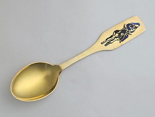 Inventory:  Michelsen, Anton Michelsen Sterling Silver Christmas Spoon for 1966 designed by the Silversmith JÃ¸rgen Dahlerup, 1966, SOLD •