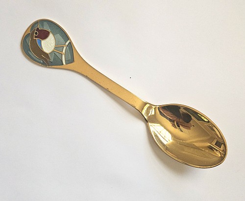 Inventory:  Michelsen, Anton Michelsen Sterling Silver Gilt Christmas Spoon for 1981, Folke Bang Designer, 1981, SOLD •