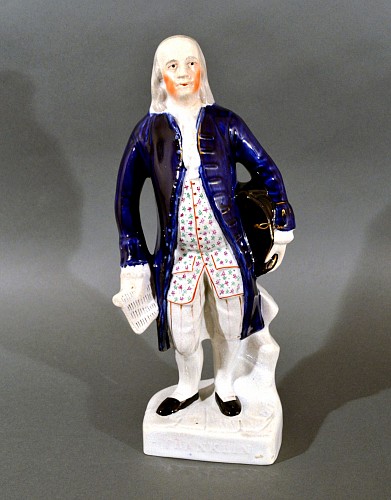 Staffordshire Staffordshire Pottery Benjamin Franklin, 1860 SOLD •