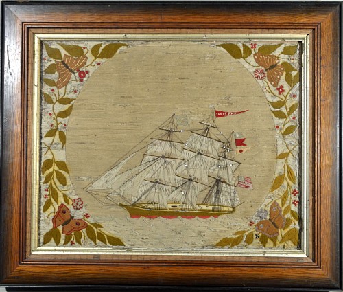 Inventory:  Sailor's Woolwork, American Sailor's Woolwork (Woolie), TW Sea, 1875, SOLD •