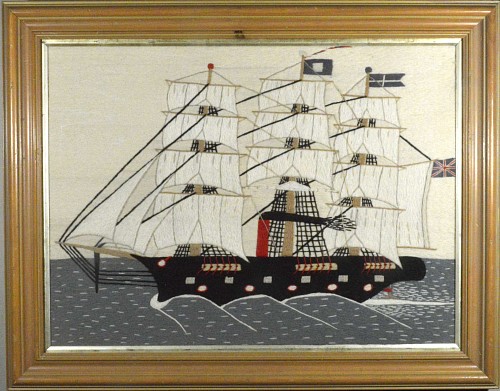 Inventory:  Sailor's Woolwork, Sailor's Woolwork (woolie) of a Ship of large size, Circa 1875-95, SOLD •