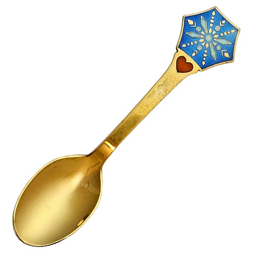 Michelsen Anton Michelsen Gilded Sterling Silver Gilt Christmas Spoon for 1976 Designed by the Painter Gudmund Olsen, 1976 $135