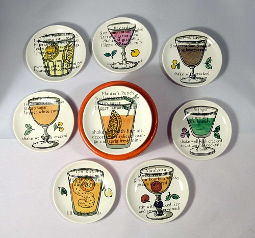 Inventory: Vintage Piero Fornasetti Coasters with Eight Cocktail Recipes in Original Orange Box, 1950s.
1950's-1960's.