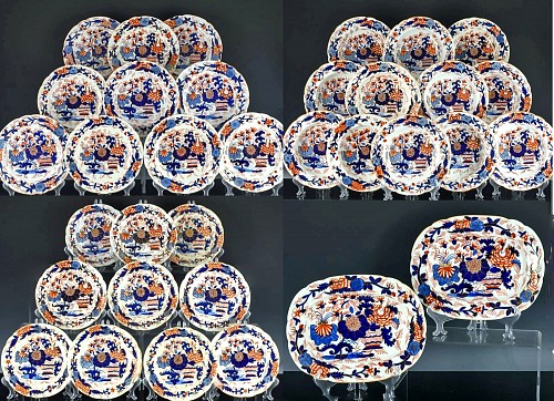 Mason's Ironstone Mason Ironstone Part Dinner Service of Thirty Four Pieces, Japan Basket Pattern, 1835 $5,500