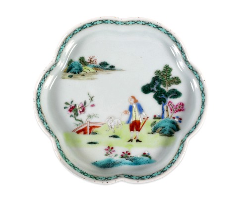 Inventory:  Chinese Export Porcelain, Chinese Export Porcelain famille rose European-subject Teapot Stand, 1740-50, $1,500