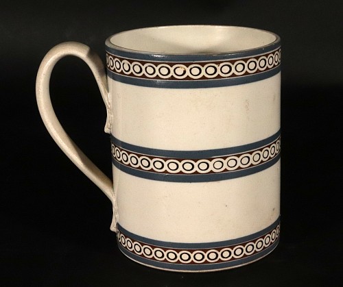 Creamware Pottery George III Creamware Tankard with Enameled Decoration, Circa 1810-20 $1,250