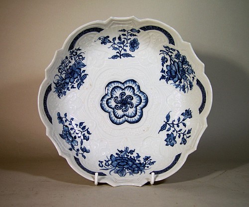 Chinese Export Porcelain Chinese Export Blue & White Junket Dish after First Period Worcester, Circa 1780 SOLD •
