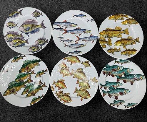 Inventory:  Piero Fornasetti, Piero Fornasetti Ceramic Fish Plates