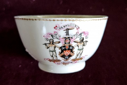 Chinese Export Porcelain Chinese Export Porcelain Armorial Tea Bowl, Arms of Wodehouse with Berkley in pretence, 1782 $500