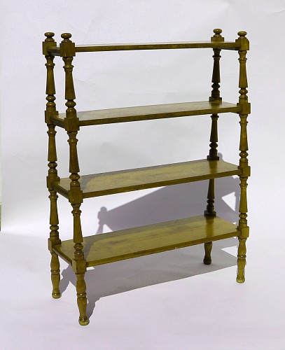 American Furniture American Set of Walnut Four Tier Shelves, 1840 SOLD •