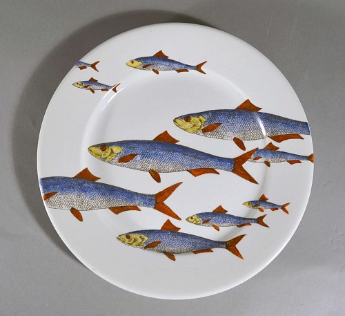 A Piero Fornasetti Passage of Fish (Pesci) Plate, 1960's-1970's. SOLD •