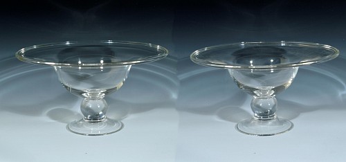 Inventory:  American Glass, Mid-century Glass Footed Compotes, Circa later/mid 20th Century, $750