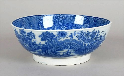 Pearlware English Pottery Pearlware Blue Chinoiserie Bowl, 1790-1800 $850