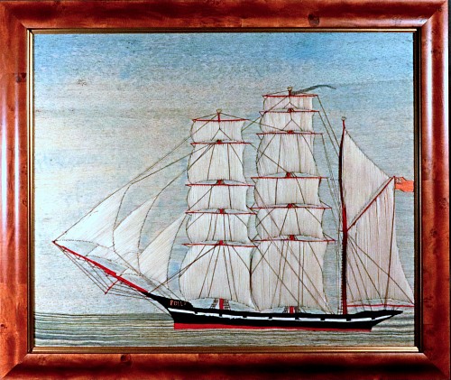 Inventory:  Sailor's Woolwork, British Sailor's Large Woolwork of the Barque Named Polly, 1885-95, $7,900