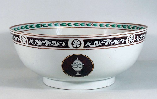 Chinese Export Porcelain Chinese Export Porcelain Punch Bowl with Panels of Neoclassical Urns, Circa 1780 $3,500