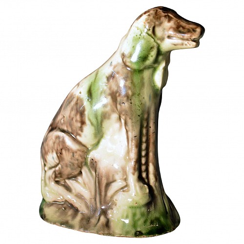 Inventory:  Creamware Pottery, English Creamware Pottery Toy Whieldon-type Figure of a Hound, 1765-75, $950