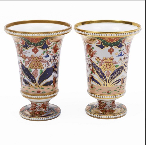 Spode Factory Regency Gold: Spode Porcelain Vases in Pattern 967, 1805-10 $2,000