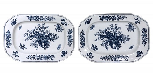Inventory:  First Period Worcester Porcelain, First Period Worcester Porcelain ""Pine Cone"" Pattern Dishes- A Pair, 1770, $2,000