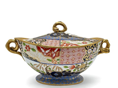Inventory:  Spode Factory, Spode Bone China Japan-pattern Soup Tureen and Cover, Pattern 1741, Rock & Tree Pattern, 1811-20, $3,750