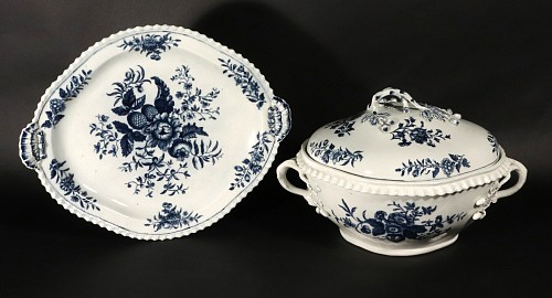 Inventory:  First Period Worcester Porcelain, First Period Worcester Porcelain Pine Cone Pattern Large Dish, 1770, $3,500