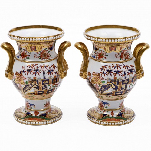 Inventory:  Spode Factory, Spode 967 Pattern Porcelain Vases, 1805-10, SOLD •