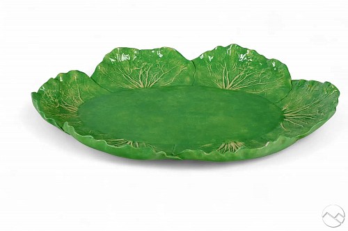 Inventory: Dodie Thayer, Dodie Thayer Trompe L'oeil Lettuce Ware Platter, Mid-20th Century