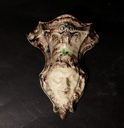 Inventory:  Creamware Pottery, Whieldon Creamware Pottery Bacchus Wall Pocket, 1765, SOLD &bull;