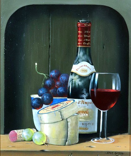 Peter A. Kotka Peter A. Kotka, Stiil Life with Wine & Cheese, 1995 $1,950