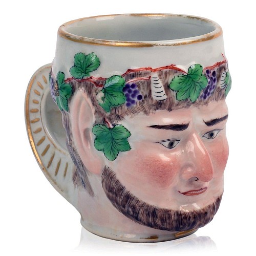 Chinese Export Porcelain Chinese Export Porcelain Rare Bacchus Mug After Derby Porcelain, 1785 $2,500