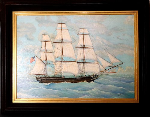 Inventory: W. B. Robedee (American, active 20th century), Large Marine Painting of the Frigate Essex by Will B. Robedee, 1976, $4,500