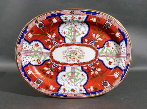 Inventory:  Coalport Factory, Regency Period Coalport Porcelain Dish Painted with the Dollar Pattern, 1820, $1,250