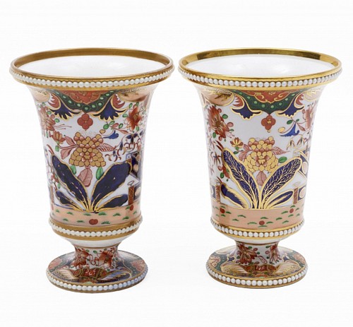Spode Factory Regency Gold: Spode Porcelain Vases in Pattern 967, 1805-10 $2,000