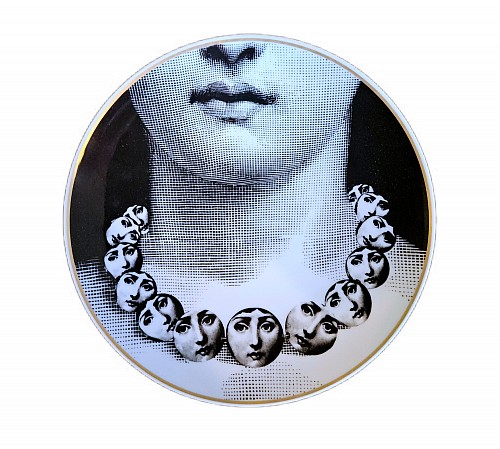 Piero Fornasetti Piero Fornasetti for Rosenthal | "Tema e Variazioni" Plate, Motiv 16, 'The Necklace', 1980s $550