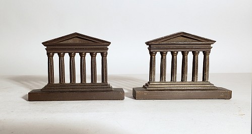 Inventory:  Bradley & Hubbard, Bradley & Hubbard Bookends-Ancient Greek Temple Columns & Arch, Circa 1925, $350