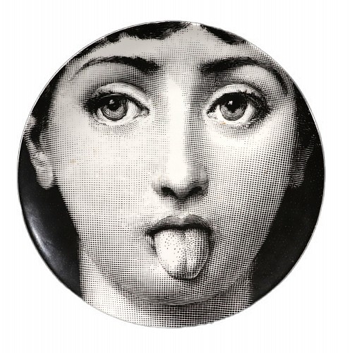 Inventory:  Fornasetti Atalier, Fornasetti Porcelain Themes & Variation Plate, Pattern Number 82, 1990s, $550