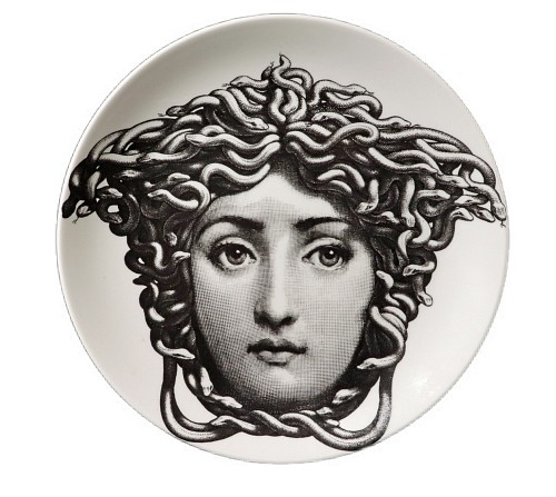 Inventory:  Fornasetti Atalier, Fornasetti Porcelain Themes & Variation Plate, Number 217, 1990s, $750