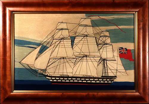 Sailor's Woolwork British Sailor's Woolwork of Second Rate Royal Navy Ship, 1860-65 $8,000