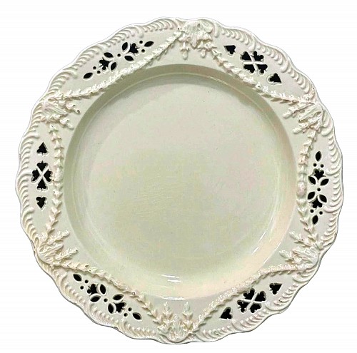 Inventory:  Creamware Pottery, English Creamware Openwork Plate, 1785, $250