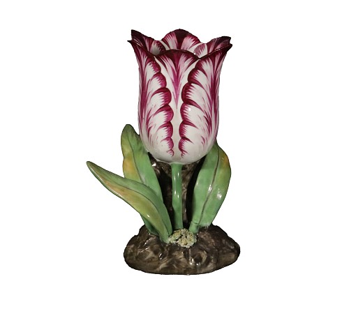 Inventory:  British Porcelain, English Staffordshire Porcelain Large Puce Tulip Vase, 1840, $2,500