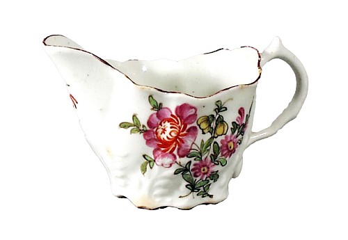 Lowerstoft English Porcelain Lowestoft Chelsea Ewer Creamboat, Circa 1770 $2,200
