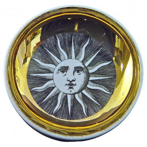 Inventory:  Piero Fornasetti, Piero Fornasetti ""Solo"" Sunburst Trinket Dish, 1960s, SOLD &bull;